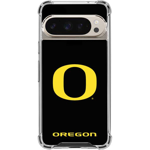 University of Oregon Ducks Black Gradient Pixel 9/9 Pro Clear Case